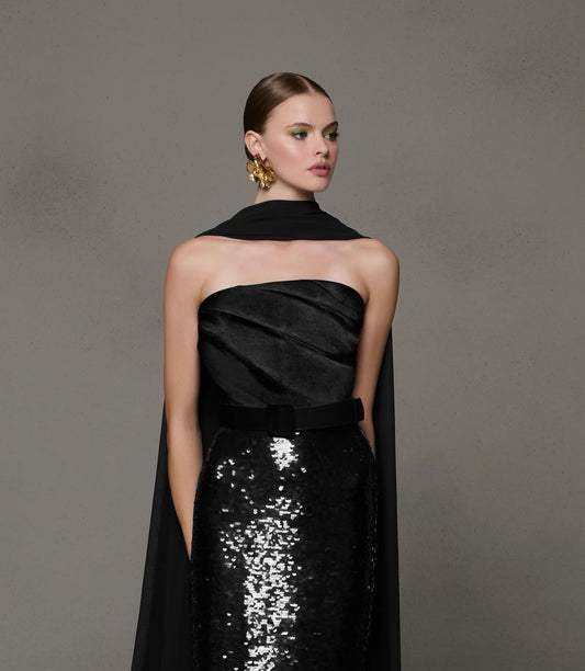 Nour N0629A — Black Sequin