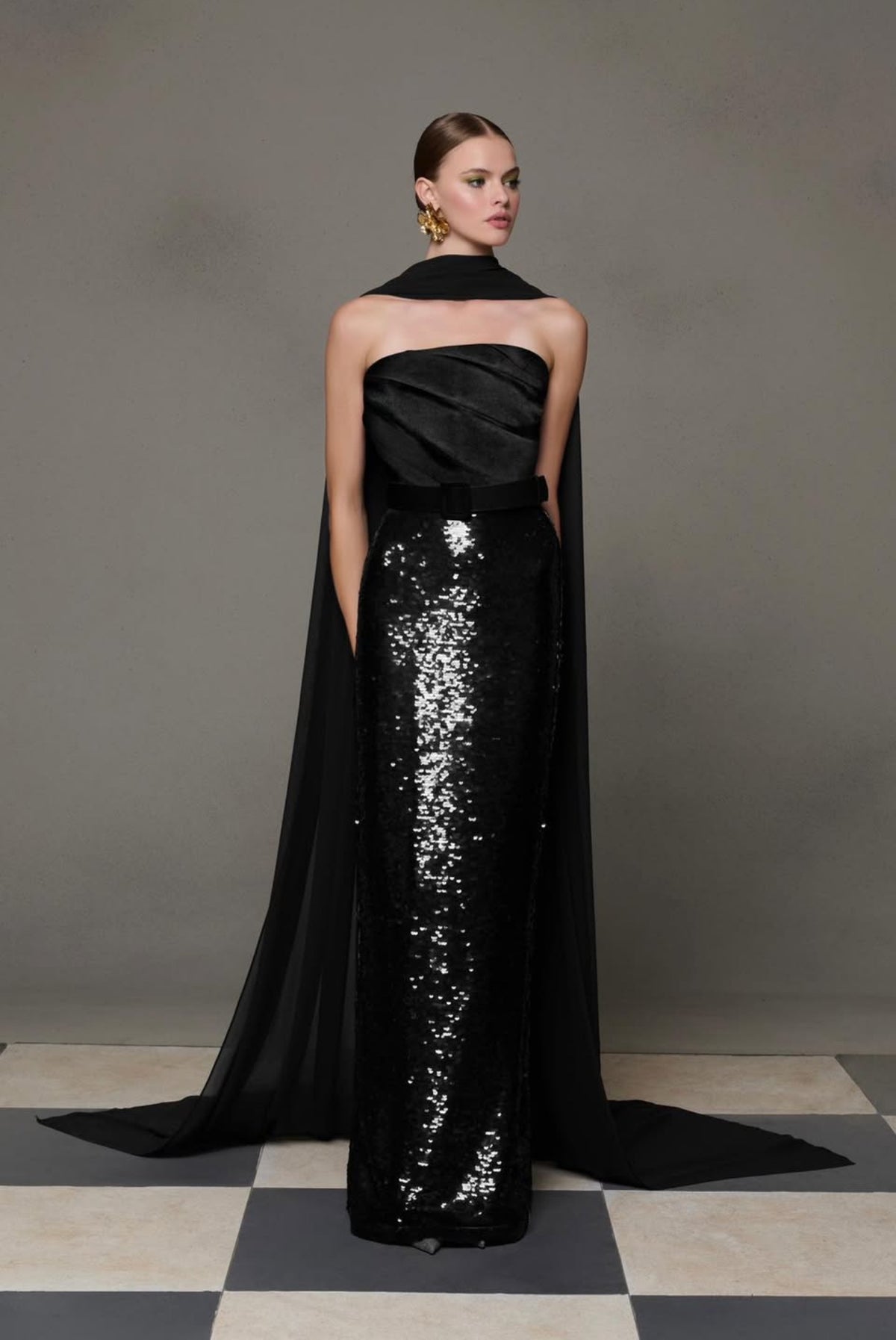 Nour N0629A — Black Sequin