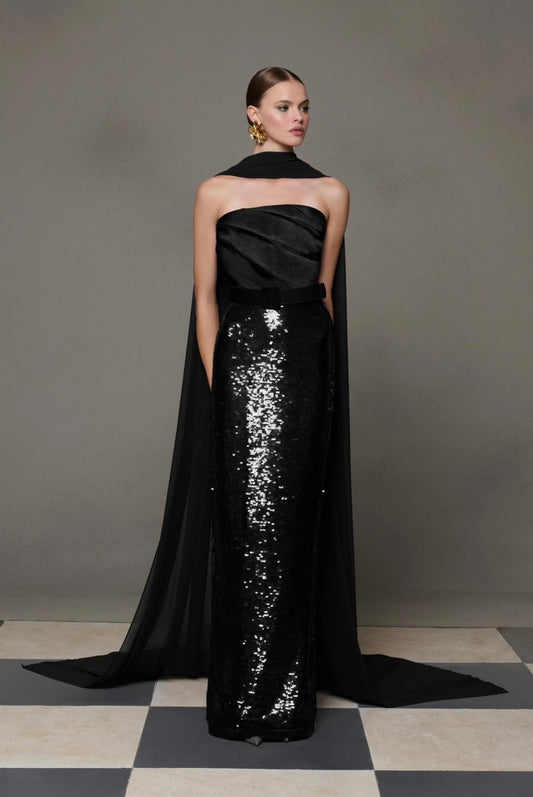 Nour N0629A — Black Sequin