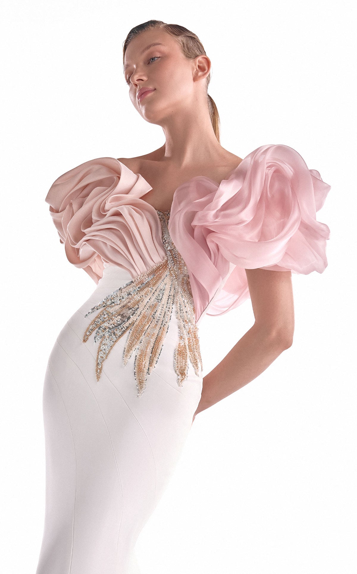 Gaby Charbachy G2120 — Off White/Pink — detail