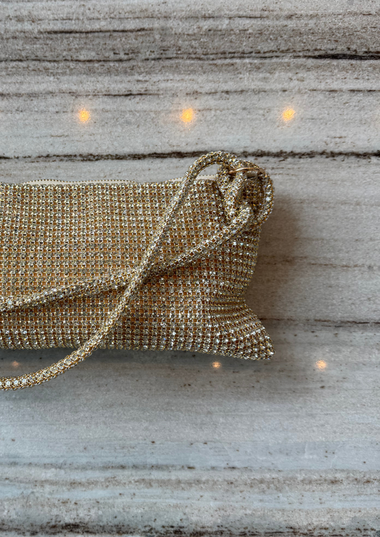 Knotted Crystal Pouch — Gold