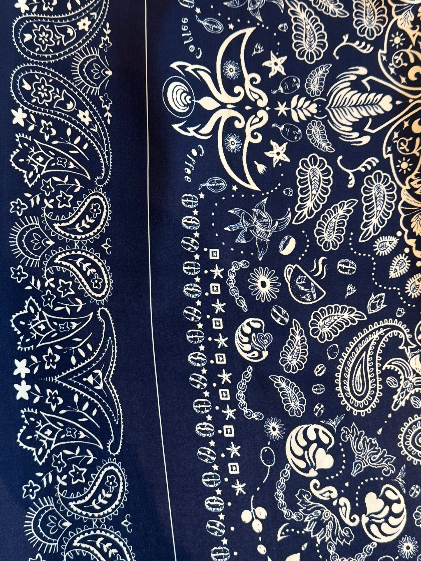 Navy bandana paisley print detail