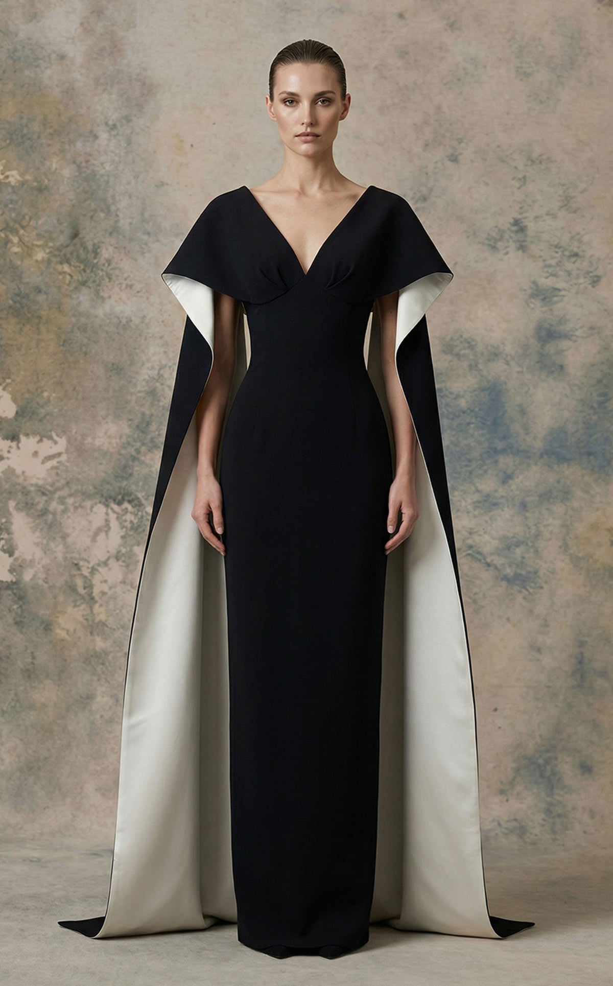 Nour N0746 — Black/White — front