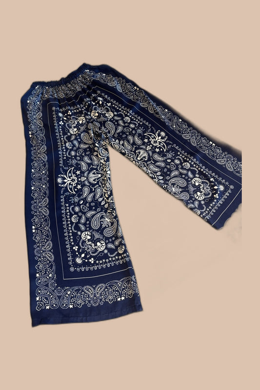 Bandana Print Wide Leg Pants