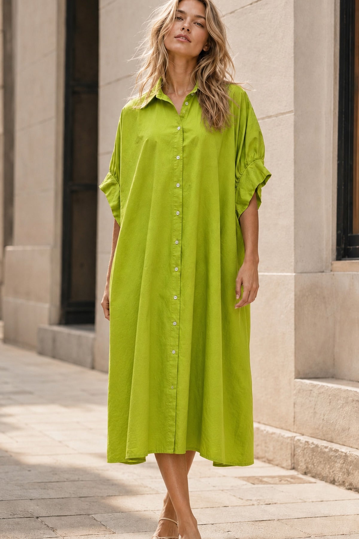 Oversized Poplin Shirt Dress