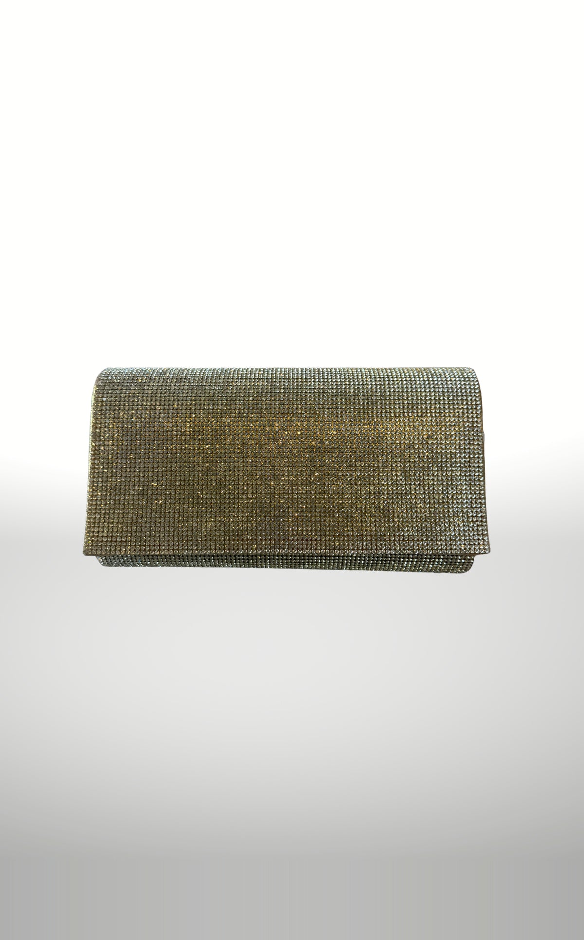POSH Ateliers gold crystal pavé flap clutch